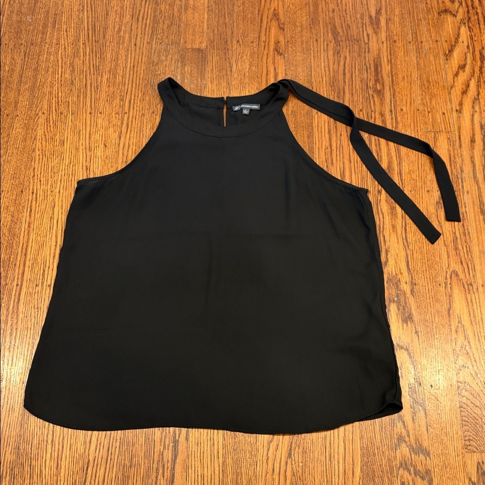 🖤 Adrianna Papell Black Halter Tie-Shoulder Tank | Size Large 🖤